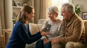 Dcéra dáva darček rodičom pesničku na mieru