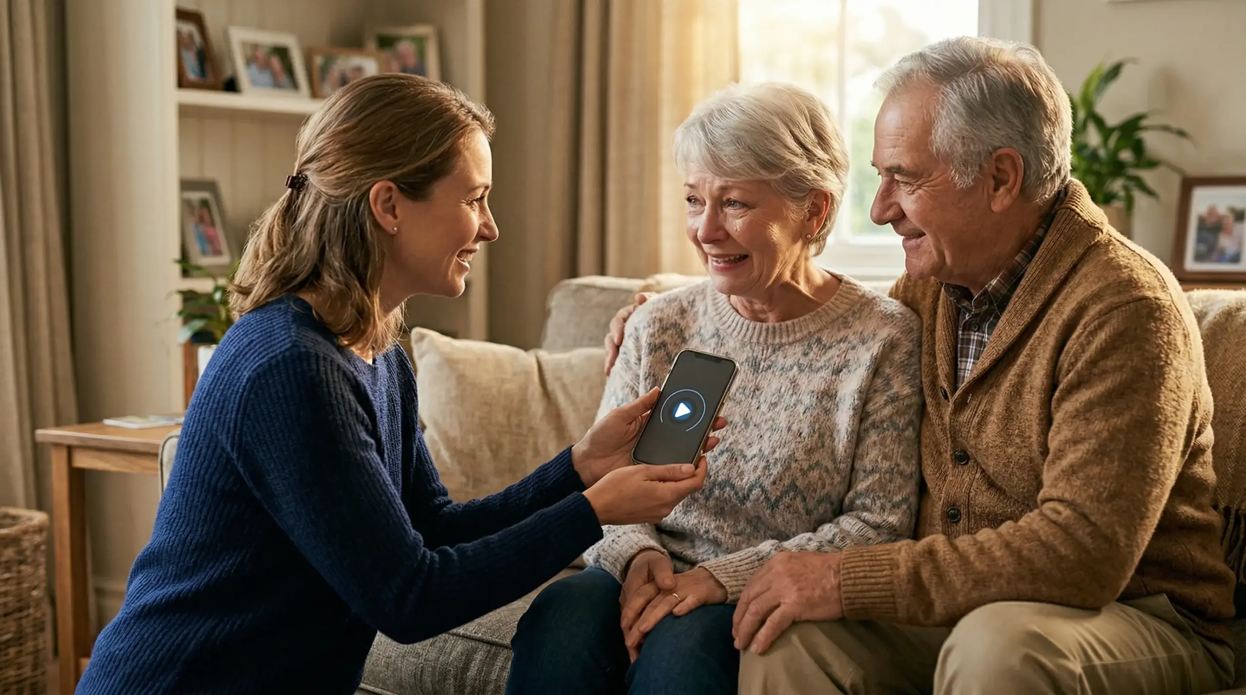 Dcéra dáva darček rodičom pesničku na mieru